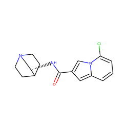 O=C(N[C@H]1CN2CCC1CC2)c1cc2cccc(Cl)n2c1 ZINC000218581091