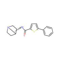 O=C(N[C@H]1CN2CCC1CC2)c1ccc(-c2ccccc2)s1 ZINC000028522380