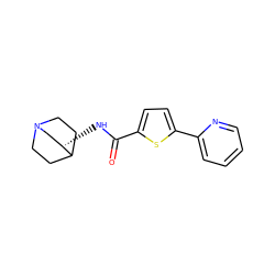 O=C(N[C@H]1CN2CCC1CC2)c1ccc(-c2ccccn2)s1 ZINC000028461197