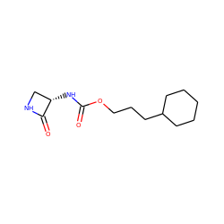 O=C(N[C@H]1CNC1=O)OCCCC1CCCCC1 ZINC000219508637