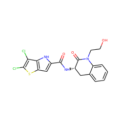 O=C(N[C@H]1Cc2ccccc2N(CCO)C1=O)c1cc2sc(Cl)c(Cl)c2[nH]1 ZINC000028818296