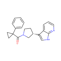 O=C(N1CC[C@H](c2c[nH]c3ncccc23)C1)C1(c2ccccc2)CC1 ZINC000043205060