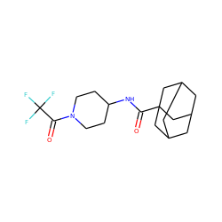 O=C(N1CCC(NC(=O)C23CC4CC(CC(C4)C2)C3)CC1)C(F)(F)F ZINC000096170087