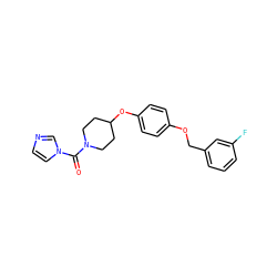 O=C(N1CCC(Oc2ccc(OCc3cccc(F)c3)cc2)CC1)n1ccnc1 ZINC000072110342