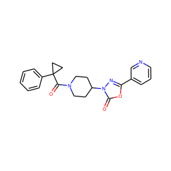 O=C(N1CCC(n2nc(-c3cccnc3)oc2=O)CC1)C1(c2ccccc2)CC1 ZINC000653723243