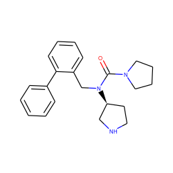 O=C(N1CCCC1)N(Cc1ccccc1-c1ccccc1)[C@H]1CCNC1 ZINC000040407276