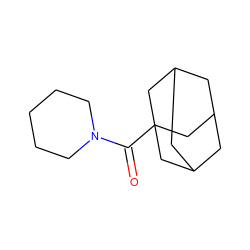 O=C(N1CCCCC1)C12CC3CC(CC(C3)C1)C2 ZINC000004031797