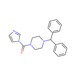 O=C(N1CCN(C(c2ccccc2)c2ccccc2)CC1)n1ccnc1 ZINC000148288440