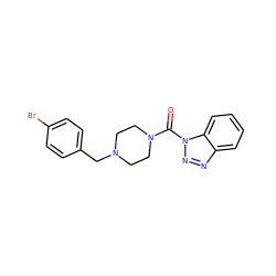 O=C(N1CCN(Cc2ccc(Br)cc2)CC1)n1nnc2ccccc21 ZINC000095574287