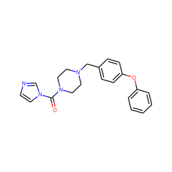 O=C(N1CCN(Cc2ccc(Oc3ccccc3)cc2)CC1)n1ccnc1 ZINC000299819665