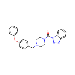 O=C(N1CCN(Cc2ccc(Oc3ccccc3)cc2)CC1)n1nnc2ccccc21 ZINC000299824961