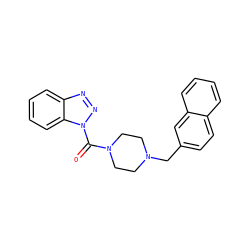 O=C(N1CCN(Cc2ccc3ccccc3c2)CC1)n1nnc2ccccc21 ZINC000095576805