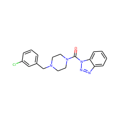 O=C(N1CCN(Cc2cccc(Cl)c2)CC1)n1nnc2ccccc21 ZINC000095580143