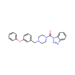 O=C(N1CCN(Cc2cccc(Oc3ccccc3)c2)CC1)n1nnc2ccccc21 ZINC000299832559