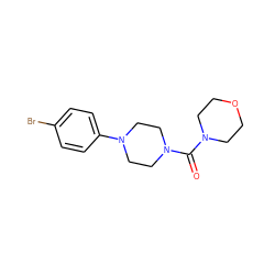 O=C(N1CCOCC1)N1CCN(c2ccc(Br)cc2)CC1 ZINC000103230825