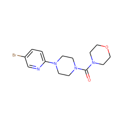 O=C(N1CCOCC1)N1CCN(c2ccc(Br)cn2)CC1 ZINC000031090447