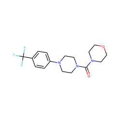 O=C(N1CCOCC1)N1CCN(c2ccc(C(F)(F)F)cc2)CC1 ZINC000103230823