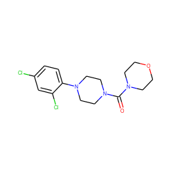 O=C(N1CCOCC1)N1CCN(c2ccc(Cl)cc2Cl)CC1 ZINC000103230800