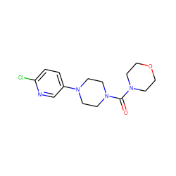 O=C(N1CCOCC1)N1CCN(c2ccc(Cl)nc2)CC1 ZINC000103230804