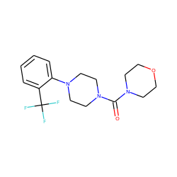 O=C(N1CCOCC1)N1CCN(c2ccccc2C(F)(F)F)CC1 ZINC000103230848