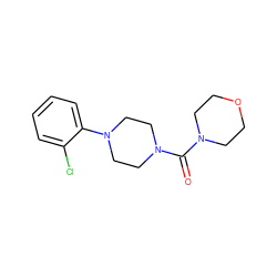 O=C(N1CCOCC1)N1CCN(c2ccccc2Cl)CC1 ZINC000103230844