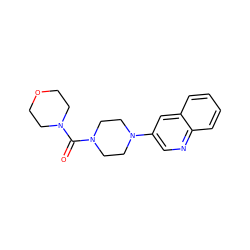 O=C(N1CCOCC1)N1CCN(c2cnc3ccccc3c2)CC1 ZINC000103230815