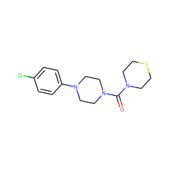 O=C(N1CCSCC1)N1CCN(c2ccc(Cl)cc2)CC1 ZINC000103230809