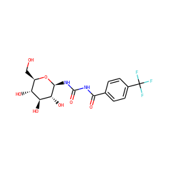 O=C(NC(=O)c1ccc(C(F)(F)F)cc1)N[C@@H]1O[C@H](CO)[C@@H](O)[C@H](O)[C@H]1O ZINC000095920736