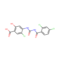 O=C(NC(=O)c1ccc(Cl)cc1Cl)Nc1cc(O)c(C(=O)O)cc1Cl ZINC000003818701