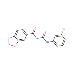 O=C(NC(=O)c1ccc2c(c1)OCO2)Nc1cccc(Cl)c1 ZINC000066112814