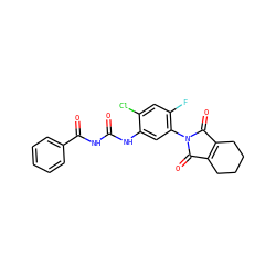 O=C(NC(=O)c1ccccc1)Nc1cc(N2C(=O)C3=C(CCCC3)C2=O)c(F)cc1Cl ZINC000045299592