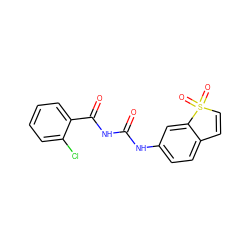 O=C(NC(=O)c1ccccc1Cl)Nc1ccc2c(c1)S(=O)(=O)C=C2 ZINC000001040521