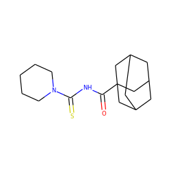 O=C(NC(=S)N1CCCCC1)C12CC3CC(CC(C3)C1)C2 ZINC000005184977