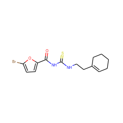 O=C(NC(=S)NCCC1=CCCCC1)c1ccc(Br)o1 ZINC000000676406