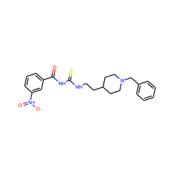 O=C(NC(=S)NCCC1CCN(Cc2ccccc2)CC1)c1cccc([N+](=O)[O-])c1 ZINC000000598307