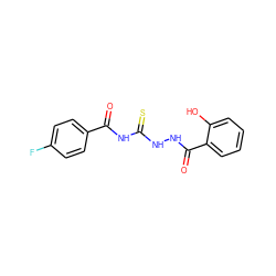 O=C(NC(=S)NNC(=O)c1ccccc1O)c1ccc(F)cc1 ZINC000002316476