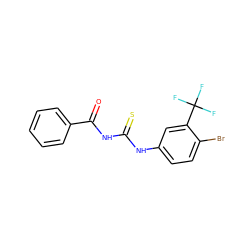 O=C(NC(=S)Nc1ccc(Br)c(C(F)(F)F)c1)c1ccccc1 ZINC000103217559