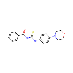 O=C(NC(=S)Nc1ccc(N2CCOCC2)cc1)c1ccccc1 ZINC000000244008