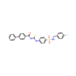 O=C(NC(=S)Nc1ccc(S(=O)(=O)NCc2ccc(F)cc2)cc1)c1ccc(-c2ccccc2)cc1 ZINC000653809955