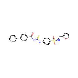 O=C(NC(=S)Nc1ccc(S(=O)(=O)NCc2ccco2)cc1)c1ccc(-c2ccccc2)cc1 ZINC000010011566