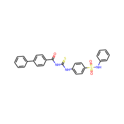 O=C(NC(=S)Nc1ccc(S(=O)(=O)Nc2ccccc2)cc1)c1ccc(-c2ccccc2)cc1 ZINC000013981817