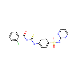 O=C(NC(=S)Nc1ccc(S(=O)(=O)Nc2ncccn2)cc1)c1ccccc1Cl ZINC000039931223