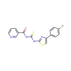 O=C(NC(=S)Nc1nc(-c2ccc(Br)cc2)cs1)c1cccnc1 ZINC000000977570