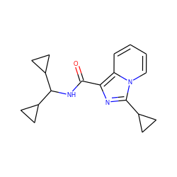 O=C(NC(C1CC1)C1CC1)c1nc(C2CC2)n2ccccc12 ZINC000071329584