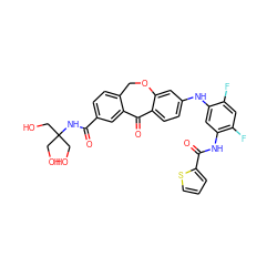 O=C(NC(CO)(CO)CO)c1ccc2c(c1)C(=O)c1ccc(Nc3cc(NC(=O)c4cccs4)c(F)cc3F)cc1OC2 ZINC001772582339