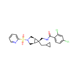 O=C(NC[C@@]1(CC2CC2)[C@H]2CN(S(=O)(=O)c3ccccn3)C[C@H]21)c1ccc(Cl)cc1Cl ZINC000103260029