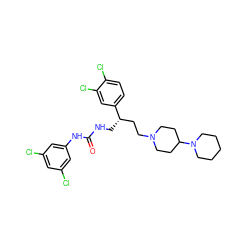 O=C(NC[C@@H](CCN1CCC(N2CCCCC2)CC1)c1ccc(Cl)c(Cl)c1)Nc1cc(Cl)cc(Cl)c1 ZINC000028112536