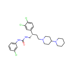 O=C(NC[C@@H](CCN1CCC(N2CCCCC2)CC1)c1ccc(Cl)c(Cl)c1)Nc1cccc(Cl)c1 ZINC000028116606