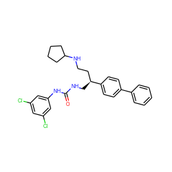 O=C(NC[C@@H](CCNC1CCCC1)c1ccc(-c2ccccc2)cc1)Nc1cc(Cl)cc(Cl)c1 ZINC000028118362