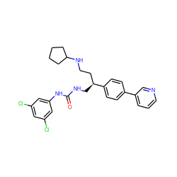 O=C(NC[C@@H](CCNC1CCCC1)c1ccc(-c2cccnc2)cc1)Nc1cc(Cl)cc(Cl)c1 ZINC000028112950